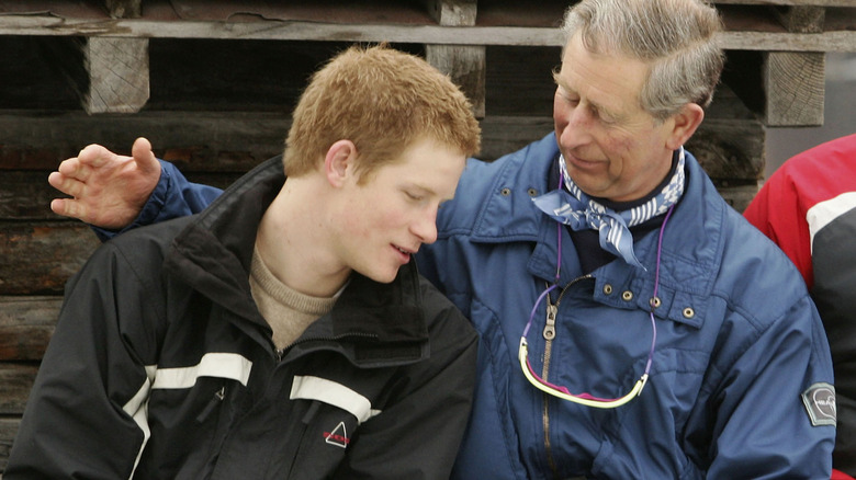 King Charles comforting Harry