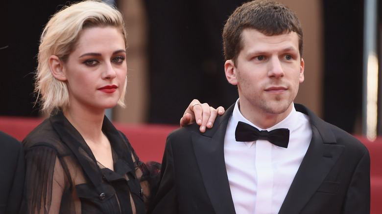 Kristen Stewart and Jesse Eisenberg posing 