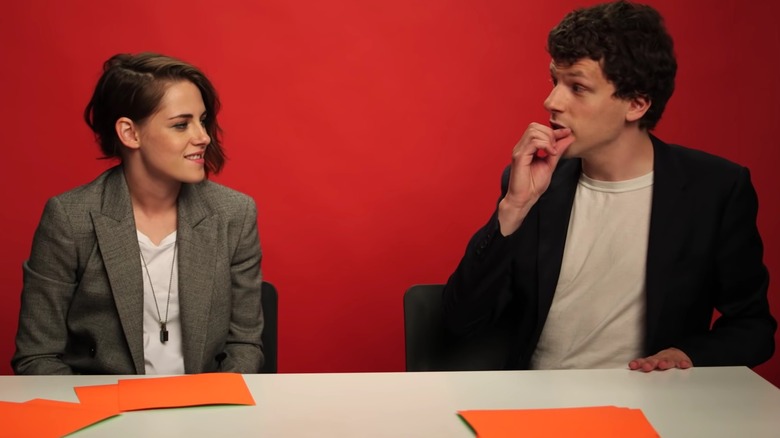 Kristen Stewart and Jesse Eisenberg chatting  