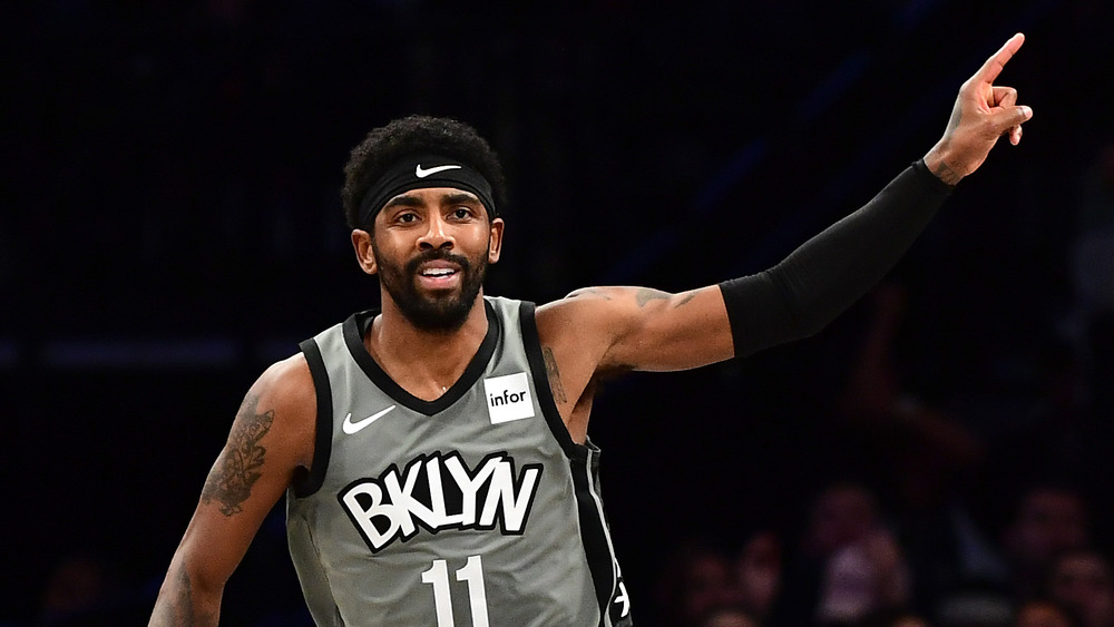 Kyrie Irving playing basketball for the Brooklyn Nets