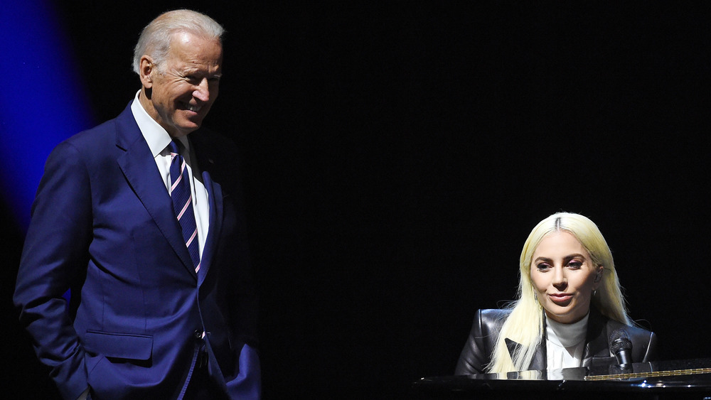 Joe Biden watches Lady Gaga perform