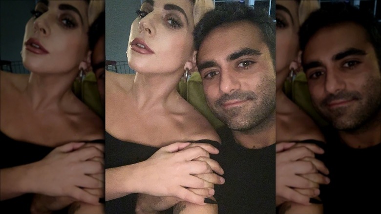 Lady Gaga and Michael Polansky posing for selfie