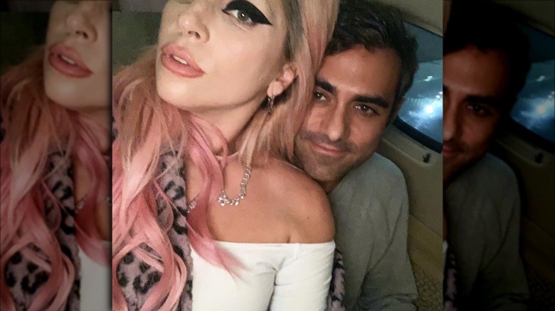 Lady Gaga and Michael Polansky posing for selfie