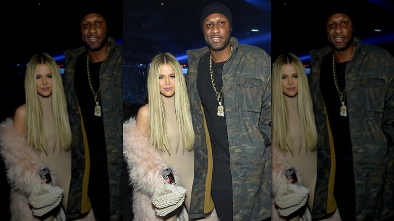 Khloé Kardashian and Lamar Odom posing