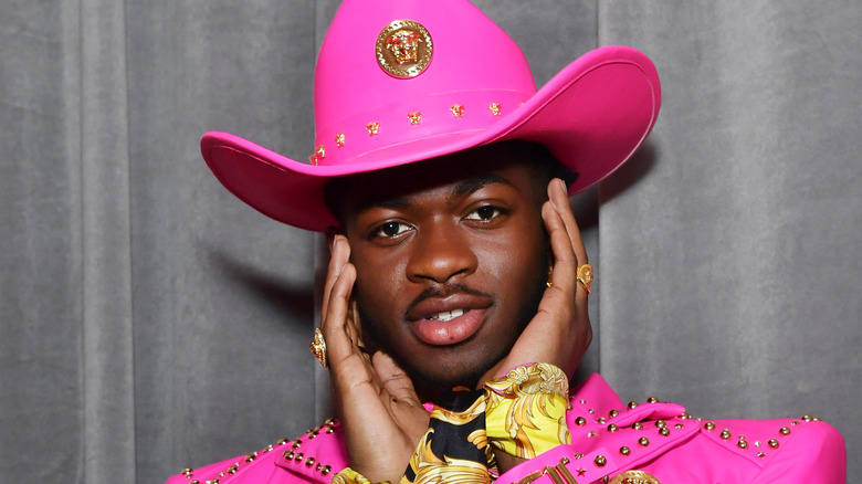 Lil Nas X in pink cowboy hat