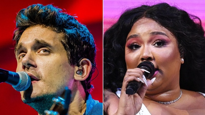 John Mayer and Lizzo performing separately 