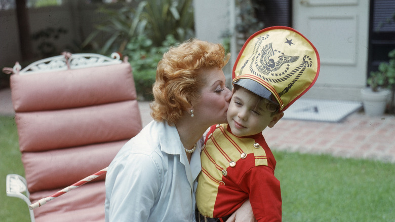 Lucille Ball kissing son Desi