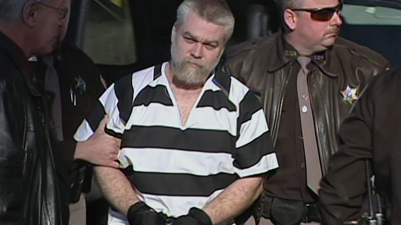 Steven Avery in striped prison uniform