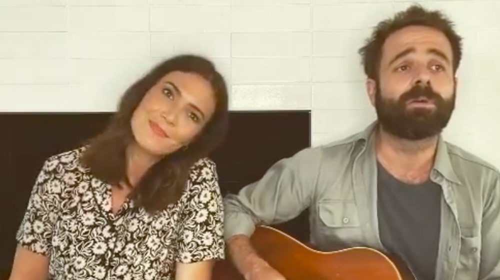 Taylor Goldsmith and Mandy More doing a duet at home