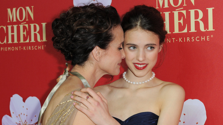 Andie MacDowell and Margaret Qualley in 2011.