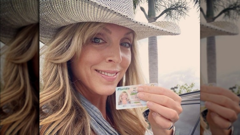 Marla Maples in cowgirl hat in Florida