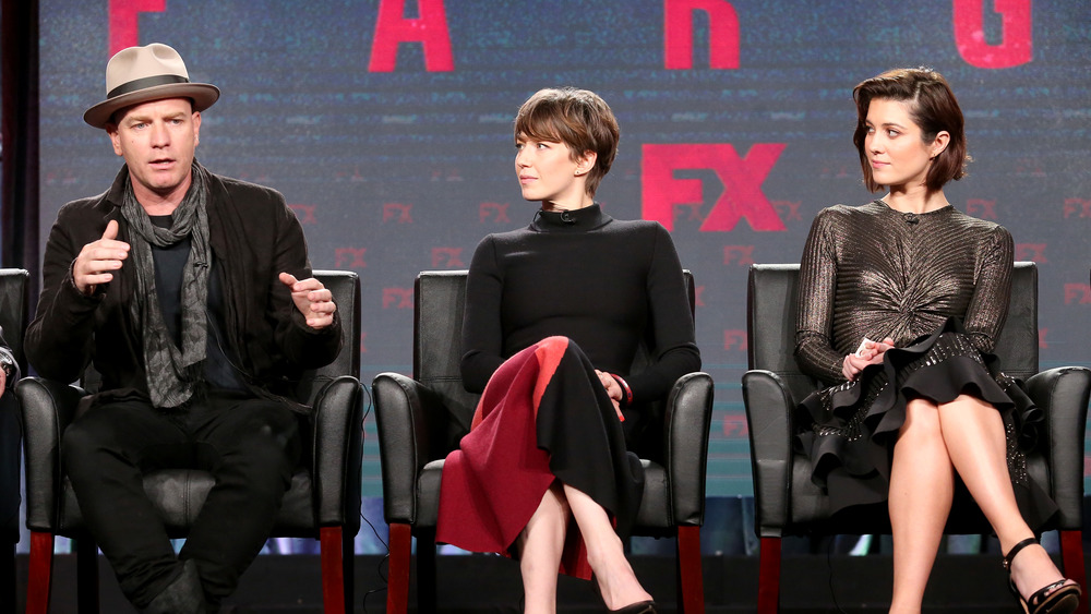 Ewan McGregor, Mary Elizabeth Winstead, and Carrie Coon promoting Fargo