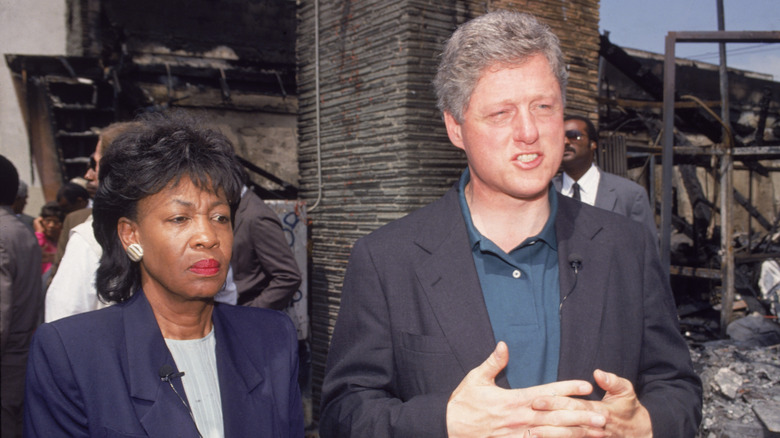 Maxine Waters with Bill Clinton