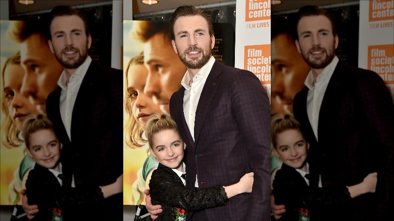 McKenna Grace hugs Chris Evans