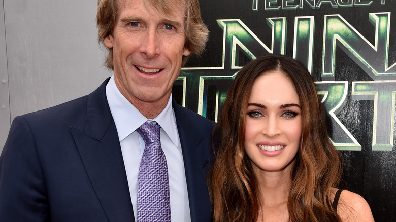 Michael Bay and Megan Fox smiling