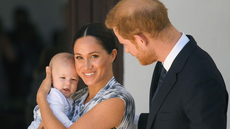 Meghan Markle and Harry with their son Archie