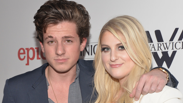 Meghan Trainor and Charlie Puth pose