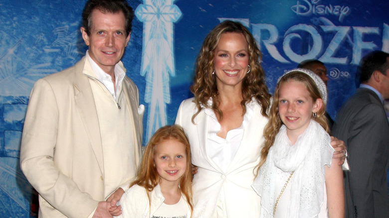 Melora Hardin posing with her family