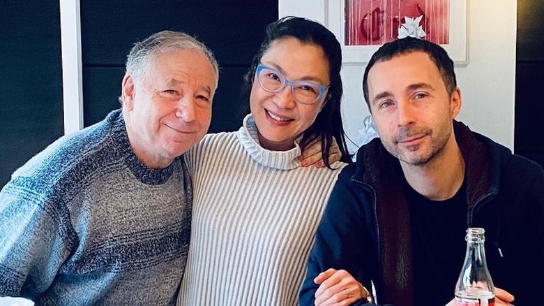 Jean Todt, Michelle Yeoh, and Nicolas Todt posing together