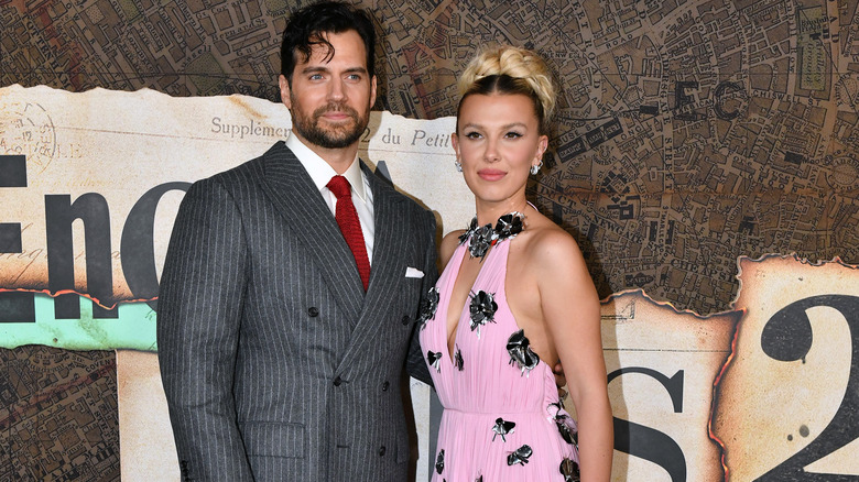 Henry Cavill and Millie Bobby Brown at event