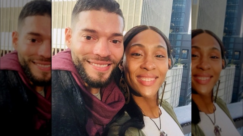 Stephen and Mj Rodriguez pose for a selfie 