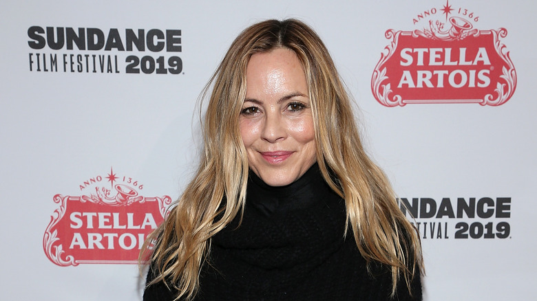 Maria Bello black sweater