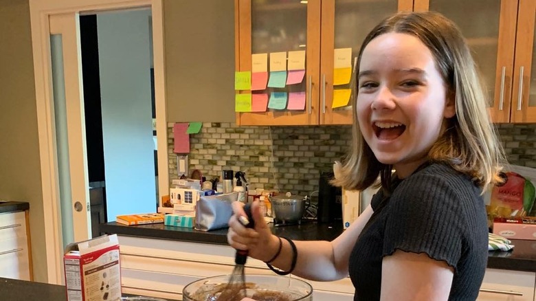 Sean Murray's daughter in their kitchen in their Encino home