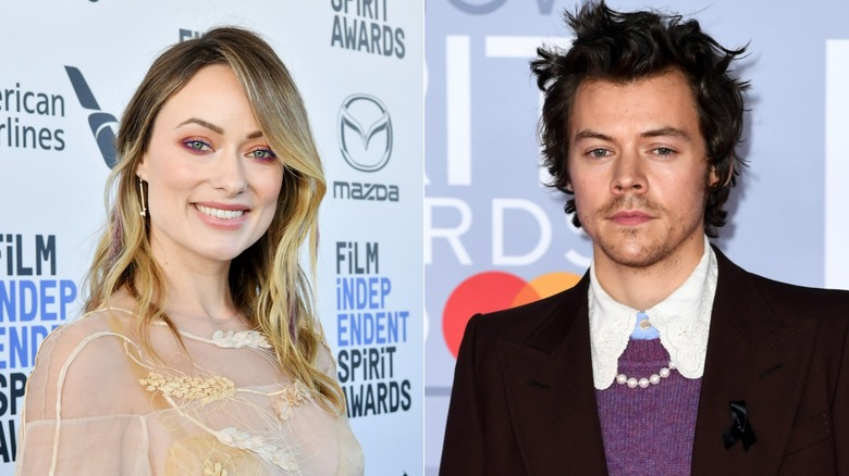 Olivia Wilde and Harry Styles on red carpets