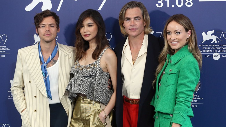 Harry Styles, Gemma Chan, Chris Pine, and Olivia Wilde in Venice