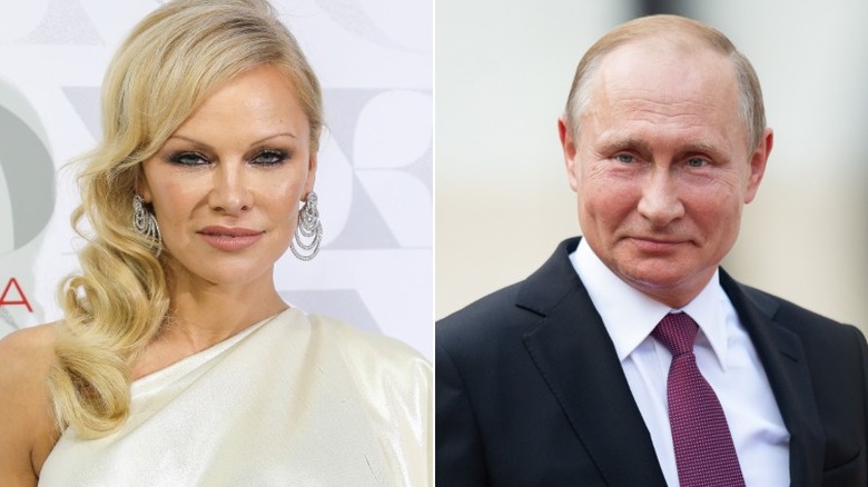 Pamela Anderson with Vladimir Putin side by side