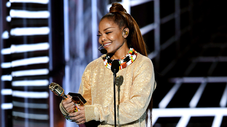 Janet Jackson accepting the Icon Award at the Billboard Music Awards