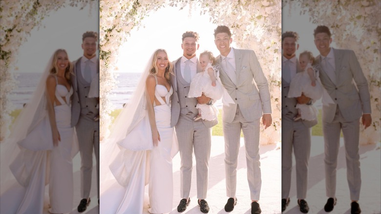 Jackson with Patrick and Brittany on their wedding day