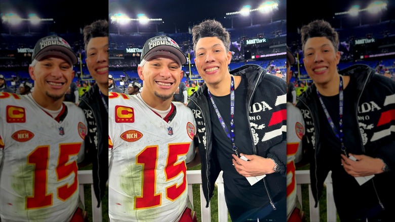 Jackson smiling on the field with Patrick