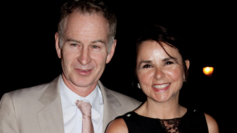 John McEnroe and Patty Smyth smiling