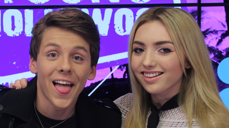 Jacob Bertrand and Peyton List smiling