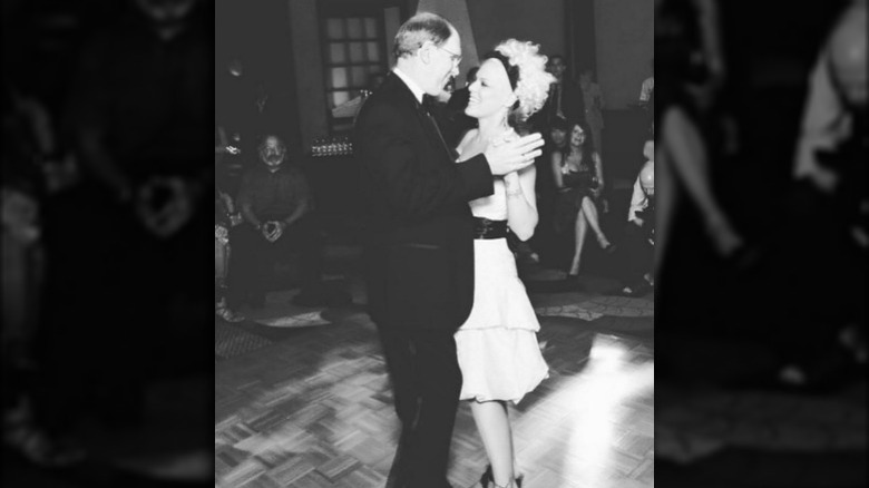 Jim Moore and Pink dancing at her wedding