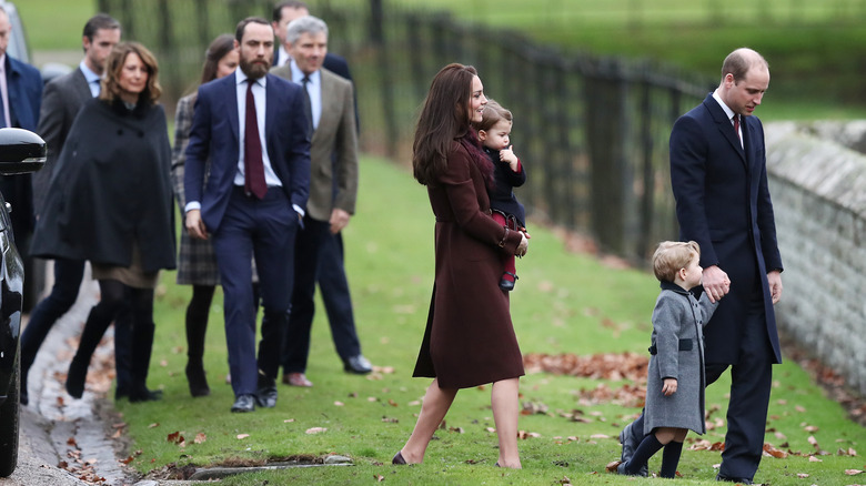 William and Kate with Middleton family