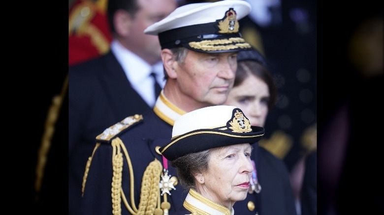 Princess Anne and Sir Timothy Laurence in military garb