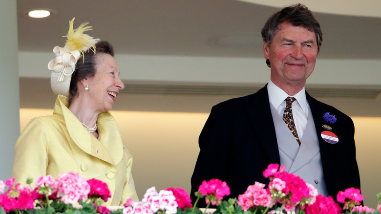 Princess Anne and Sir Timothy Laurence laughing