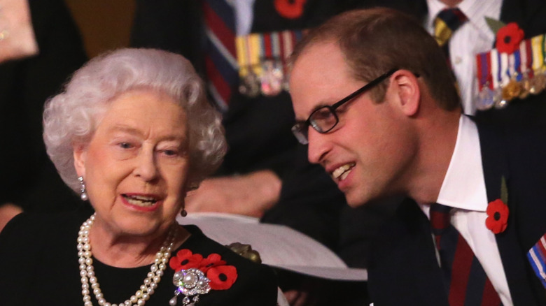 Queen Elizabeth and Prince William at royal event