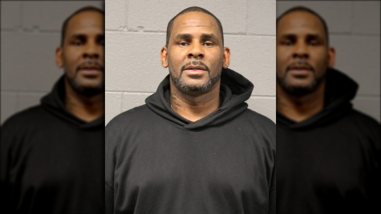 R. Kelly's 2019 mugshot taken by the Chicago Police Department,
