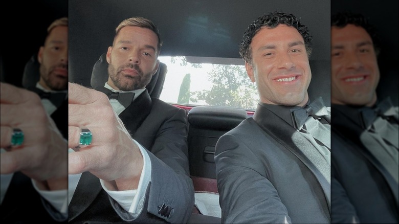 Ricky Martin and Jwan Yosef car selfie