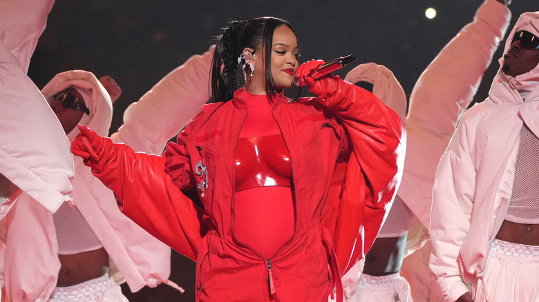 Rihanna at the Super Bowl halftime show