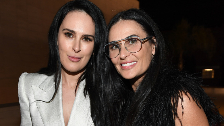 Rumer Willis and Demi Moore posing in 2020