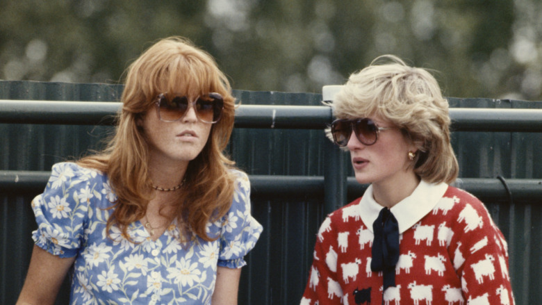 Sarah Ferguson and Princess Diana at the Guard's Polo Club in 1983