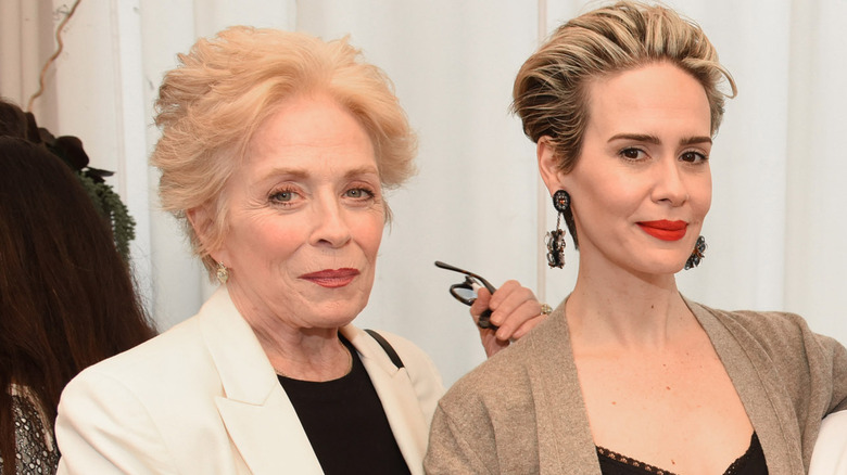 Holland Taylor and Sarah Paulson looking at camera