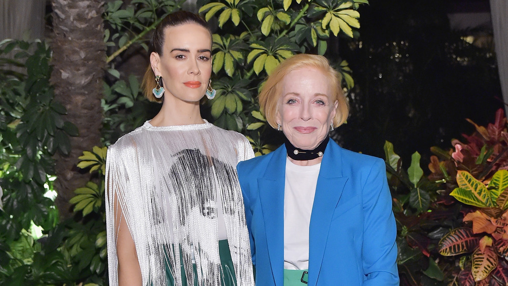 Sarah Paulson and Holland Taylor looking at camera