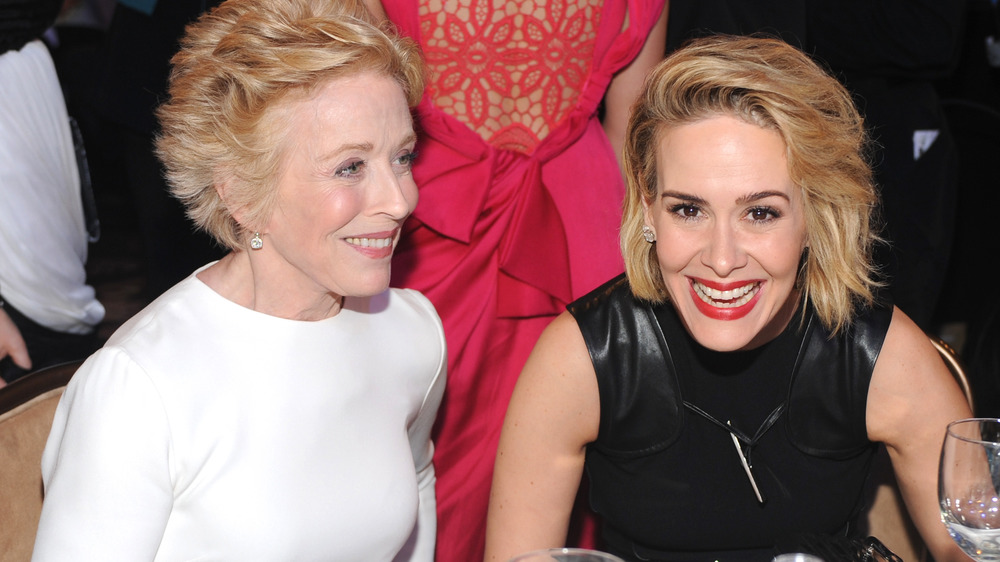 Holland Taylor and Sarah Paulson laughing together