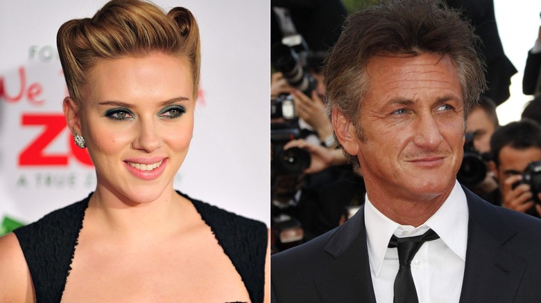 Scarlett Johansson and Sean Penn smiling