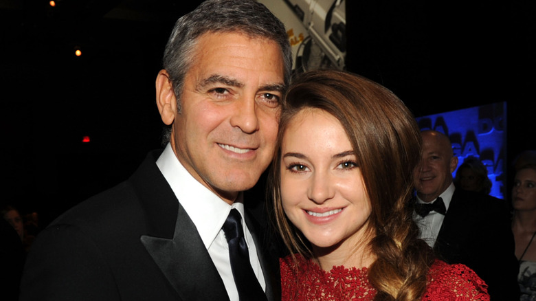 George Clooney and Shailene Woodley smiling